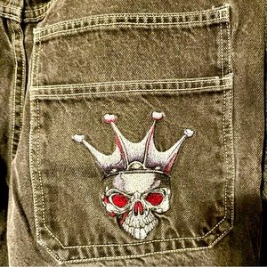 Vintage JNCO Crowned Skull Jeans